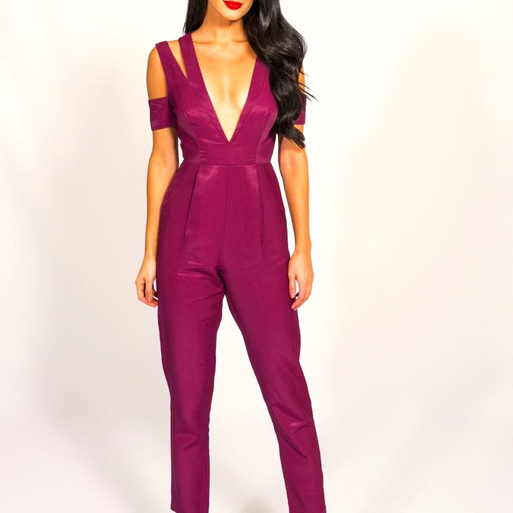 Stylestalker Wine Jumpsuit